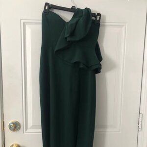Dark green sleeveless party dress